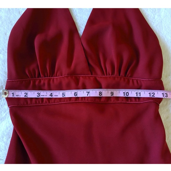 B Darlin Red Halter, Low Back Cocktail Dress 3/4 - Picture 7 of 8